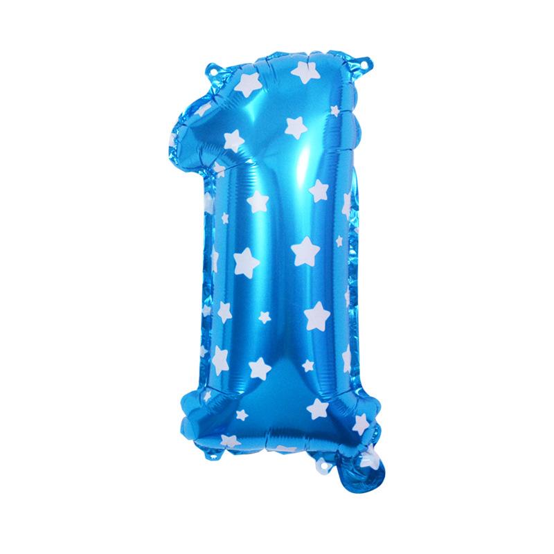 Small Digital Balloon 16-Inch Us Version Of Thin Body Decoration Birthday Party Aluminum Film Balloon Digital Balloon