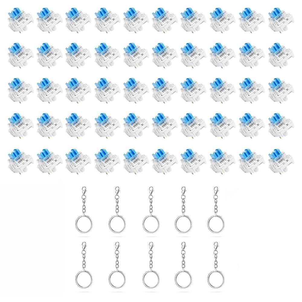 Set di 30/50 Interruttori Meccanici Clicky con Feedback Tattile per Modifica Tastiera e Fidget DIY