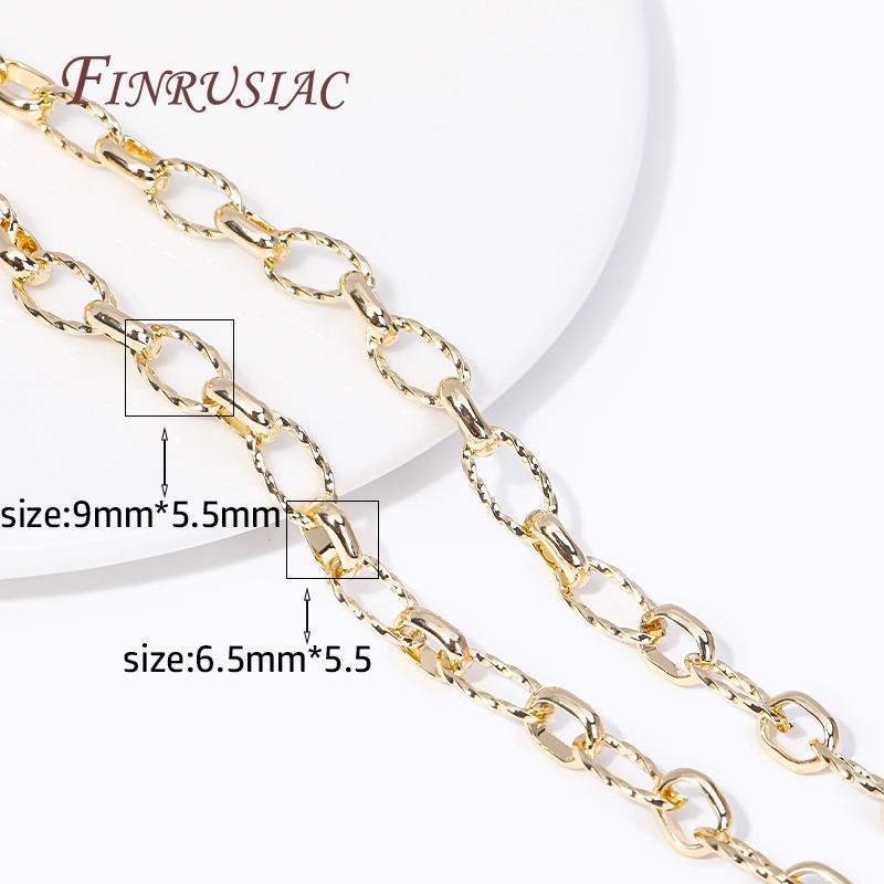 14K Gold Plated Brass Metal Thick Wide Big Chains For Making Necklace Accessories DIY Jewelry Making Chains Multi Styles