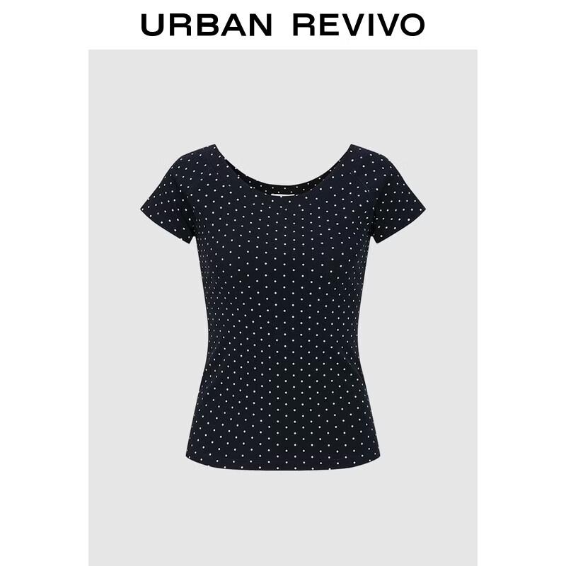 Women s Retro Polka Dot Short Sleeve T-shirt L