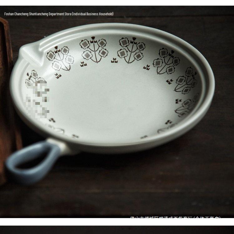 Tengjia Japanese Style Clay Wok Pan, Flat Bottom, One-Piece Design, Gas Stove Compatible
