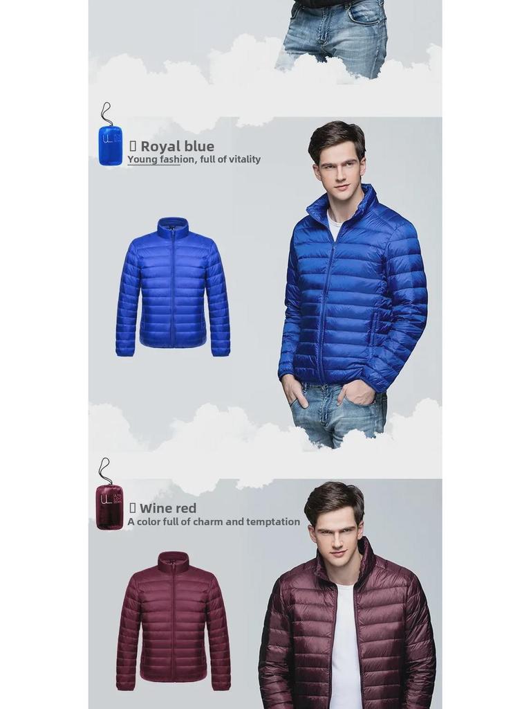 2024 Men's Short White Duck Down Jacket: Lightweight and Stylish for Middle-Aged and Elderly Men