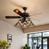 Industrial Style Retro Ceiling Fan Chandelier for Sunrooms, Restaurants, Coffee Shops, Bars, and Living Rooms