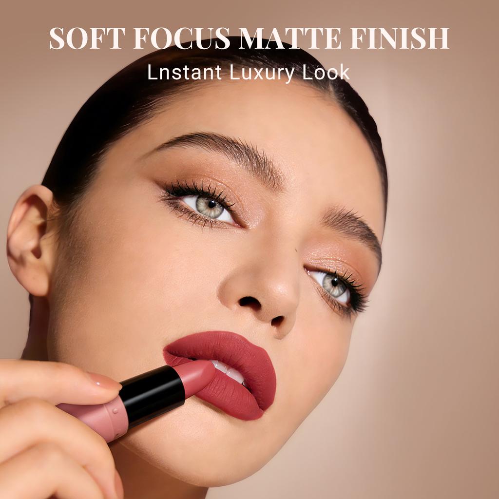 Sexy Nude Matte Lipstick Multi-functional for Lips and Cheeks Long Lasting Waterproof Smudge-proof Dual-purpose Makeup for Women