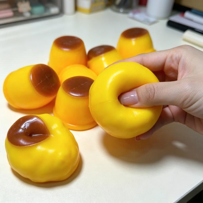 Pudding de caramel cu sunet crocant, bilă de stors, handmade, DIY, fără revenire, jucărie squishy, eliberare stres, decompresie, pentru jucărie, cadou de sărbătoare
