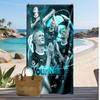 Asciugamano da Spiaggia Personalizzato Stampato Erling Haaland Logo Calcio Supporto Nome Personalizzato Testo Asciugamano Assorbente Per Sport Viaggio Regalo Speciale