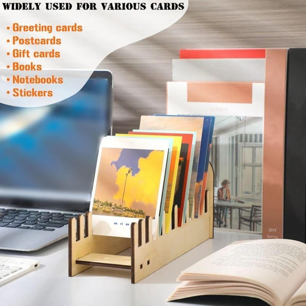 Detachable Wooden Greeting Card Display Stand Brochure Photo Display Rack  Birthday Card Display