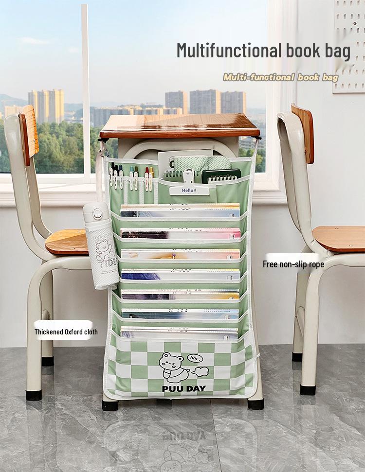 Fresh Color Hanging Book Bag & Desk Organizer for High School Students