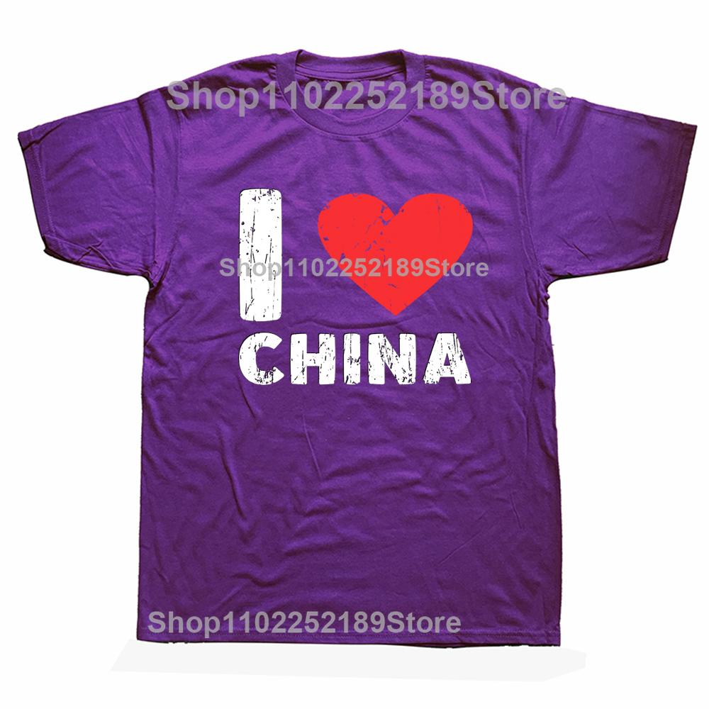 

Funny I Love China I Heart China Family Travel China Flag T-shirts Tshirt Men Fashion Casual Oversized 100% Cotton T Shirt XL