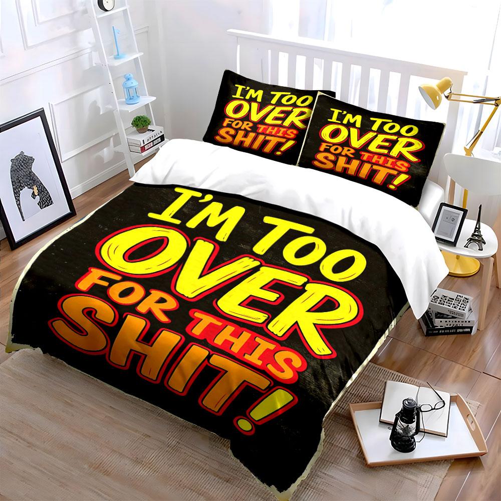 Bold text graphic design. Bedding sets Duvet cover sets Duvet covers Pillowcases(1 * Duvet Cover 2 * Pillowcases, without duvet insert)
