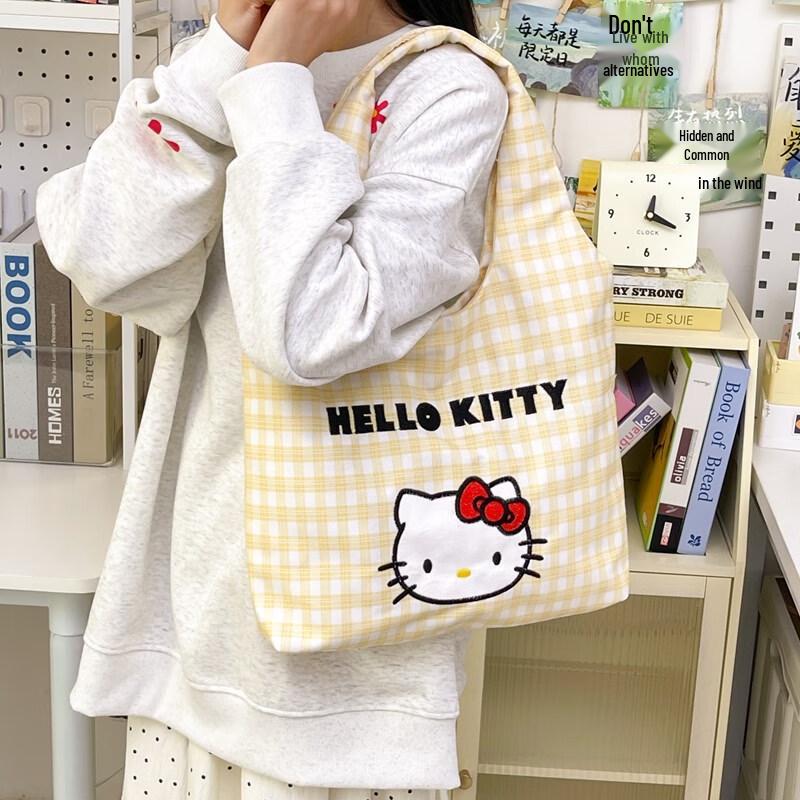 

C.LI Сумка-тоут через плечо из холста Hello Kitty большого объема Yellow