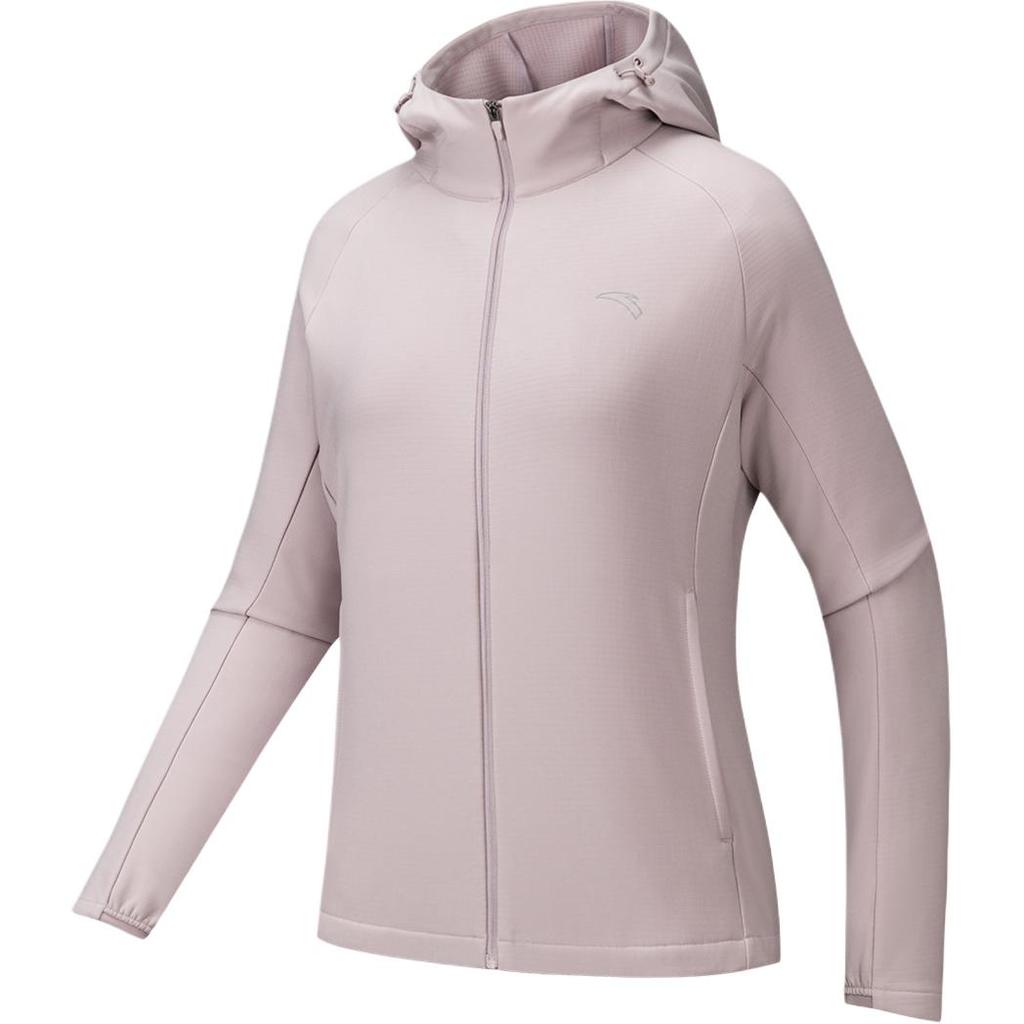 Anta Solid Color Hooded Zipper Versatile Casual Sports Jacket Women Jackets 962535601-5
