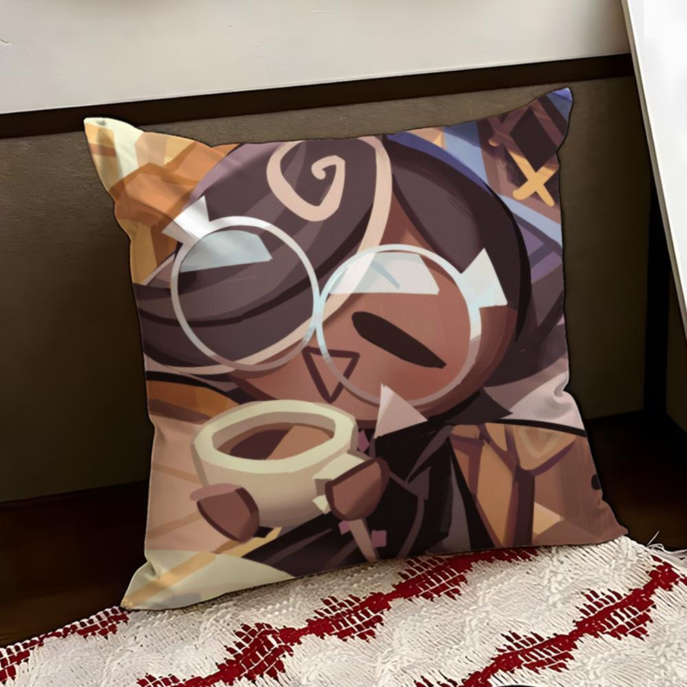 CCookie Run KKingdom Cushion Cover Reversible Soft Durable Pillow Cover Home Car MultiScene Use for Daily Comfort