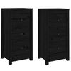Sideboards 2 pcs Black 40 x 35 x 80 cm Solid Pine Wood