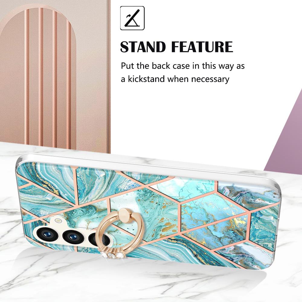 Sky Blue Splicing Marble Odnímatelná spona Lanyard nebo Anti Fall Ring nebo Smooth Design Case pro Samsung iPhone Xiaomi Redmi Oppo Nokia Moto...