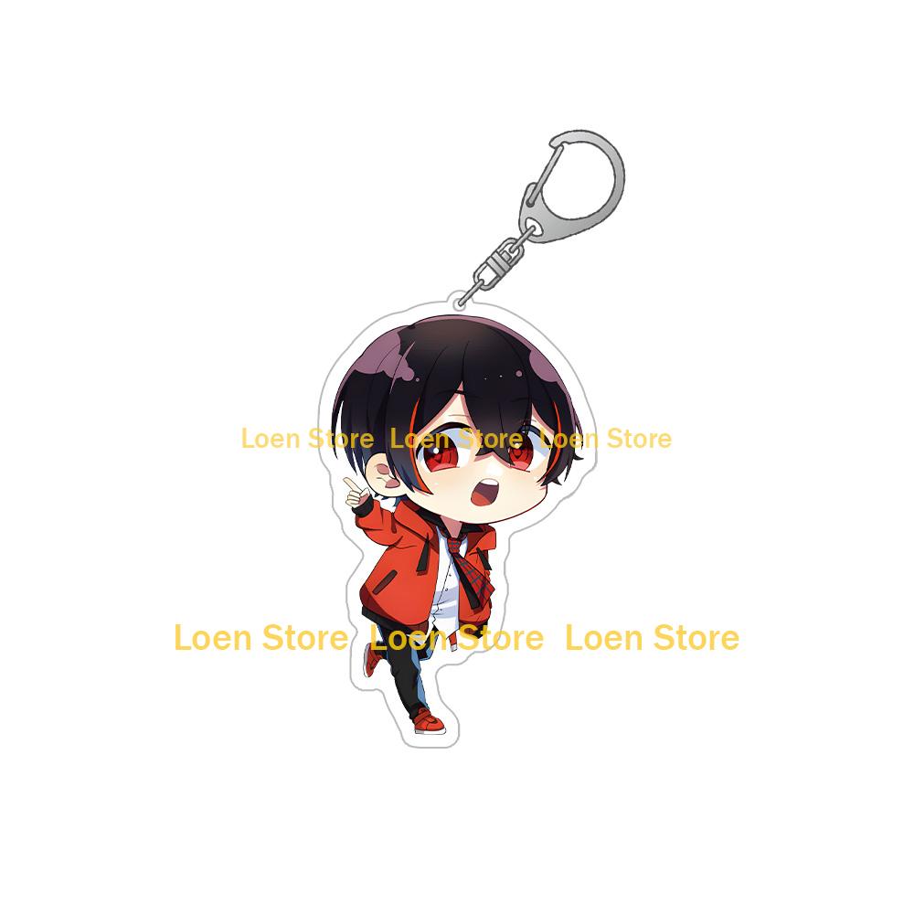 Loen Mini World Vtuber Colorful Peach Official Anime Peripheral Jpapa Noa Tattsun Siva Acrylic Keychain Cute Anime Bag Pendant