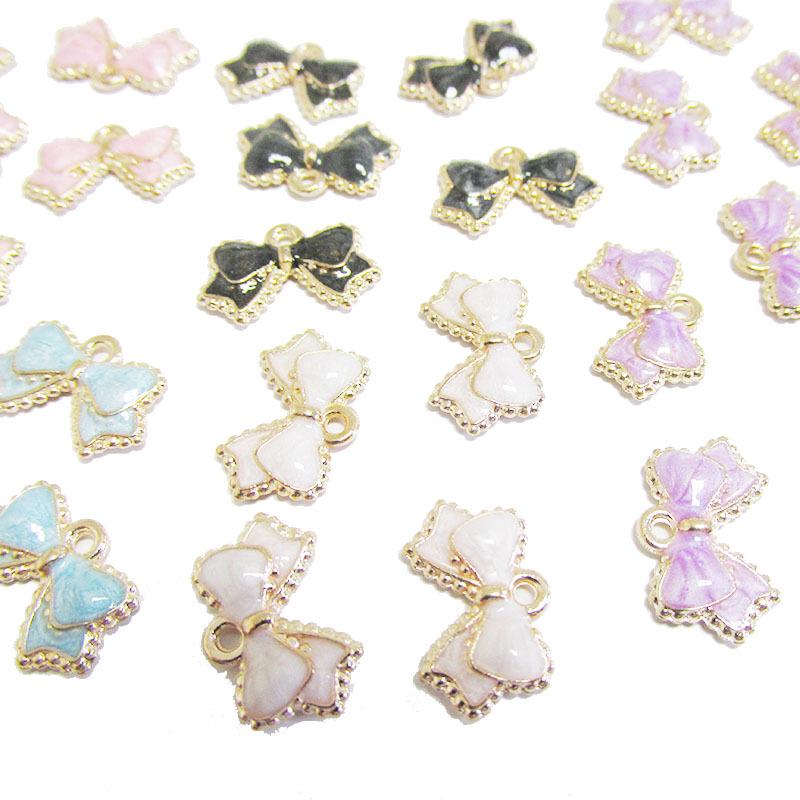 DIY Alloy Enamel Bow Pendants - Exquisite Jewelry Accessories