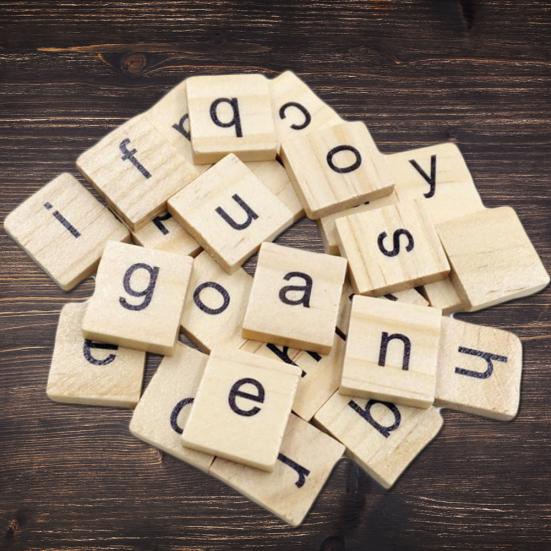 100 Adet İngilizce Alfabe Kelime Scrapbooking Mektup Blok Bulmaca Çocuk Çocuk Oyuncak