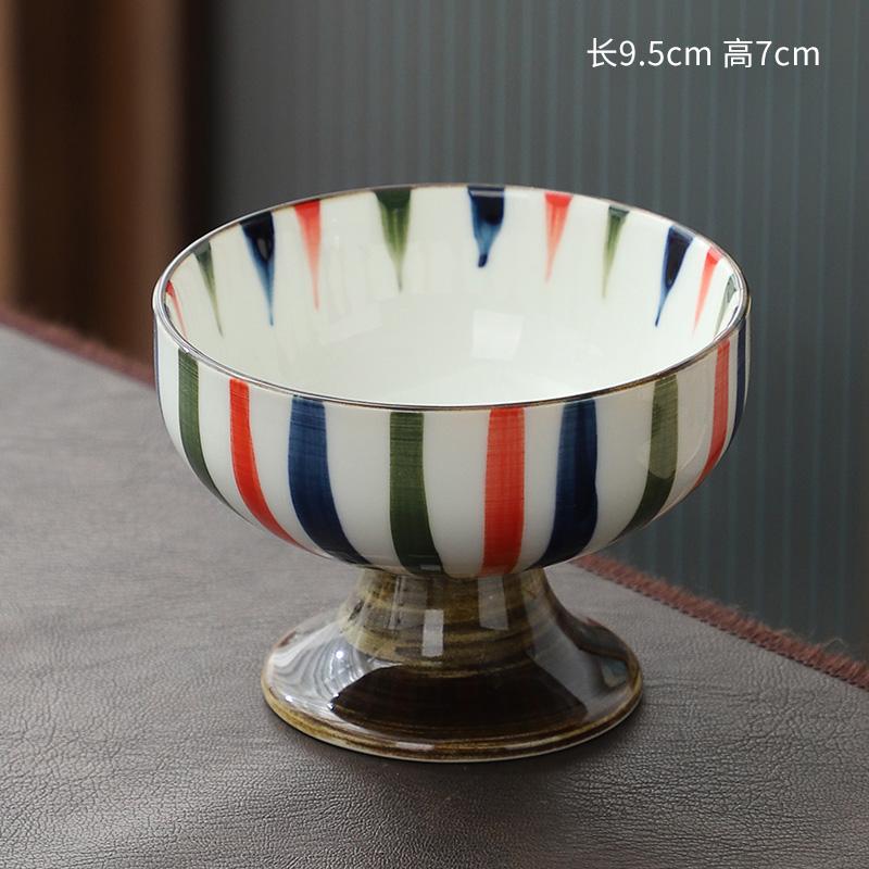 Japanese high foot tea plate Exquisite sacrificial fruit platter Snack Plate Ceramic dessert cup Candy fruit snack Dim sum plate