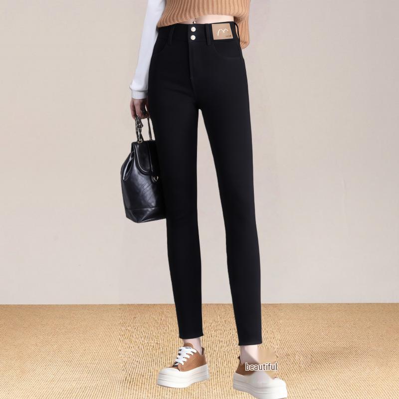 Spring New Arrival Black High-Waisted Stretchy Skinny Leggings With Tummy Control for Women