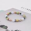 Gold Brass Point Aqua Ethnic Glass Mix Gemstone Bracelet (C2501AC1244_GN)