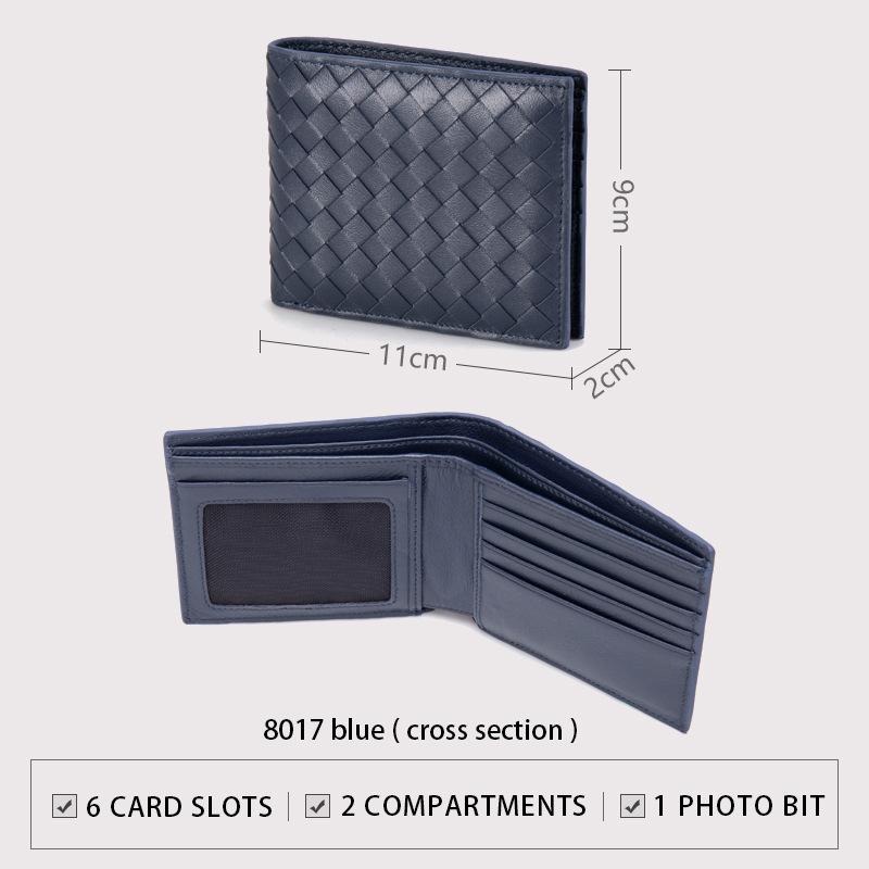 High-end woven wallet generation RFID medium and long loose-leaf wallet leather black hand bag