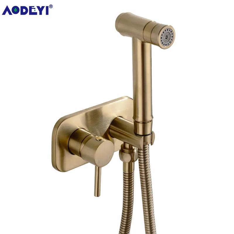 Brass Toilet Bidet Spray Handheld Cleaning Diaper Hot Cold Black Bathroom Shower Set Gold Douche Kit Portable Sprayer Jet