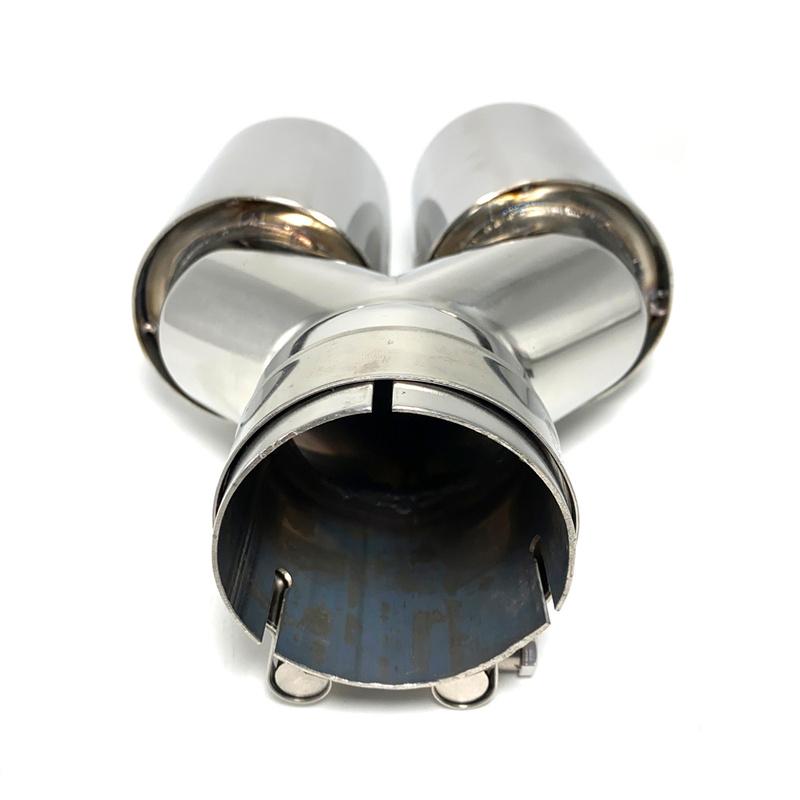 1 Piece Stainless Steel Single Layer Exhaust Tip 63mm Inlet Straight Cut 89mm Outlet Muffler Tail Pipe End Tip