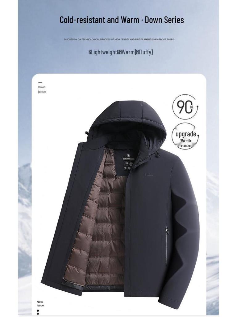 S611 Men's Thick Hooded Winter Down Jacket with Removable Liner