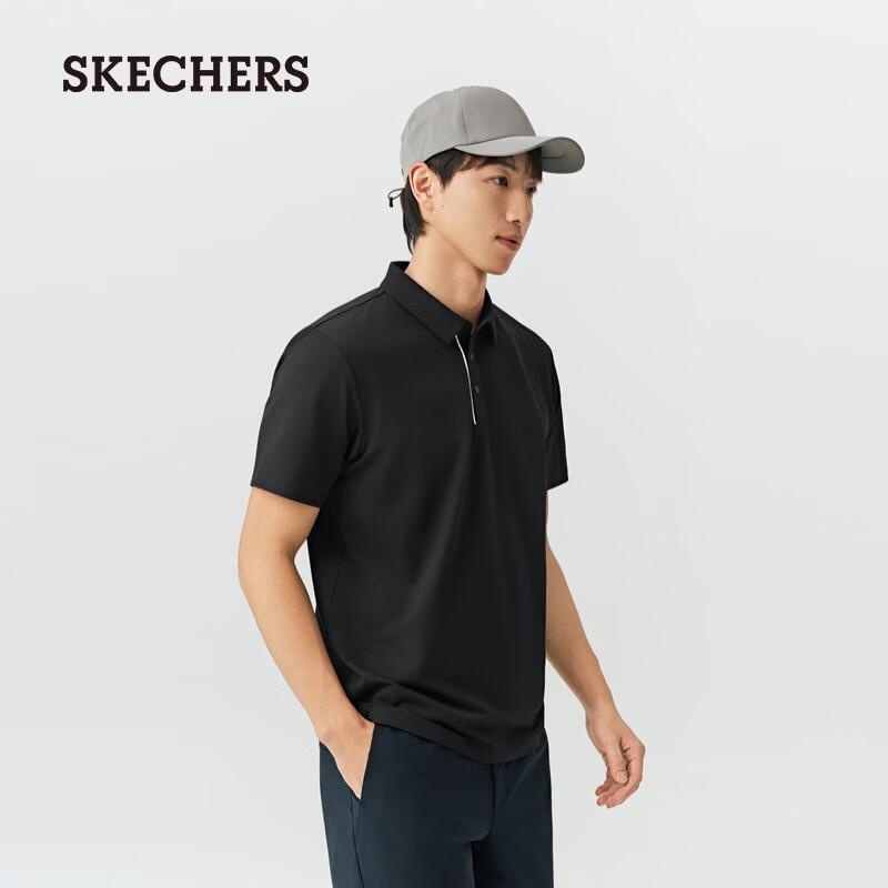 Skechers Men's Quick-Dry Knit Jacquard Polo Shirt