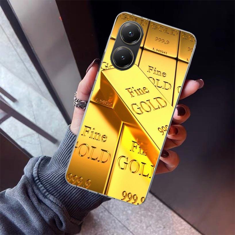 Fine Gold Pattern Printing Phone Case For Xiaomi Poco X7 X6 X5 Pro F7 Ultra Redmi 15C 15 13 13C 12 12C 10 10A 10C 9 9A 9C 9T She