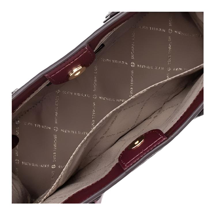 Michael Kors MK Mercer Monogram Logo Color Block Commuter Tote Bag Women tote Brown Purple-Red 35F1GM9T8B-580
