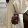 PU Leather Box Crossbody Bag Solid Color Clothes Match Bag Personality Mini Lipstick Bag  Girls