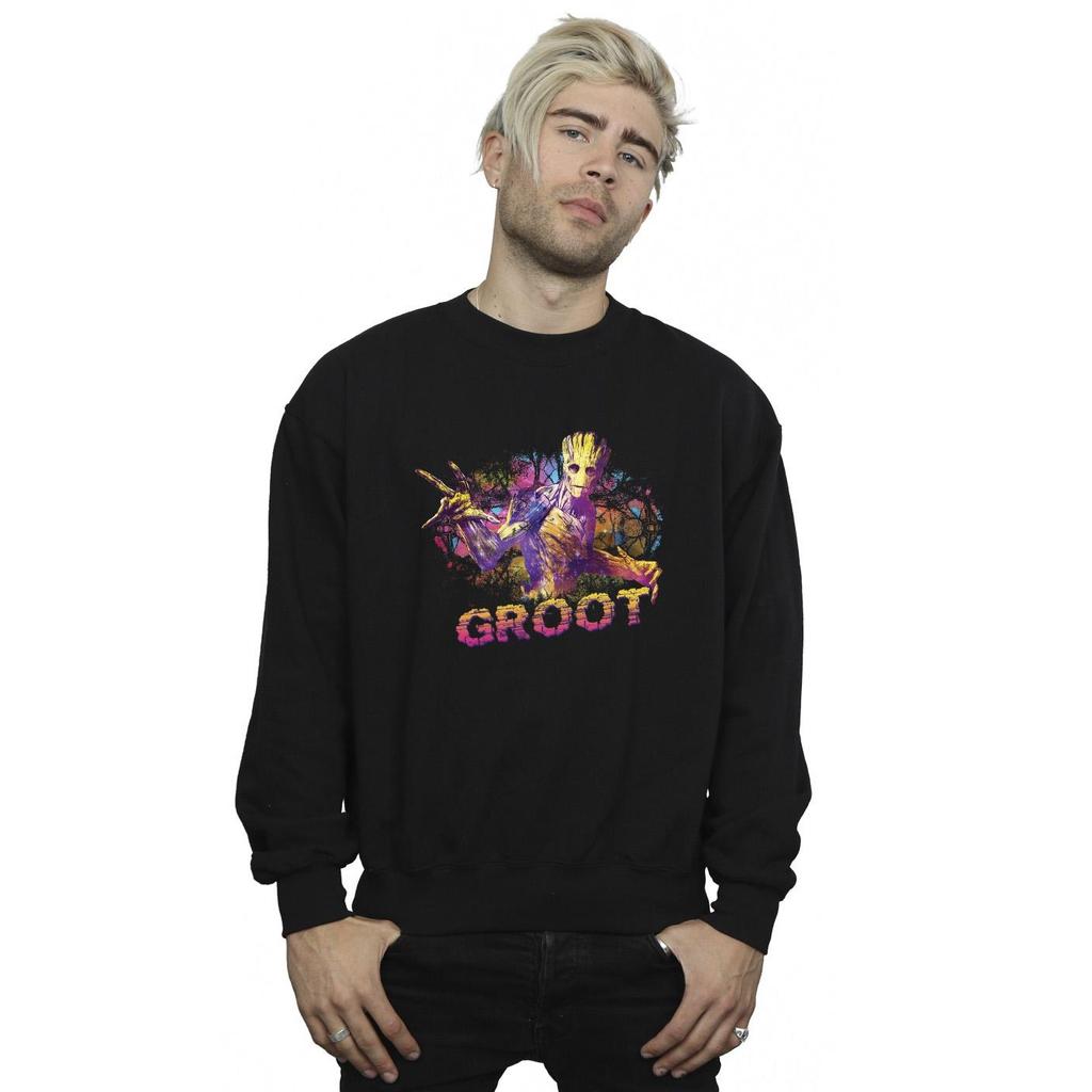 Marvel Mens Guardians Of The Galaxy Abstract Groot Sweatshirt