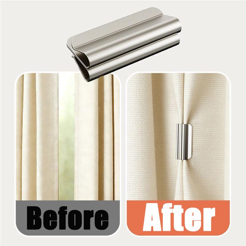 Magnetic Curtain Clips Drill-Free Curtain Fasteners Powerful Magnetic Hold Design for Home Living Room Bedroom Office Curtain