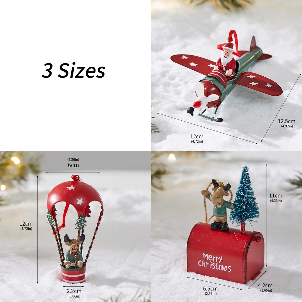 Odolná železná vánoční okenní závěsná ozdoba Santa Clause a soba pro vánoční domácí výzdobu a výlohu obchodu