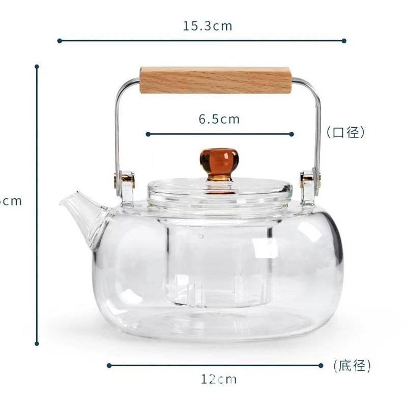 700ml High Borosilicate Glass Teapot Chinese Tea Ceremony Tea Kettle With Linner Strainer for Electric Ceramic Stove