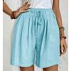 Women Casual Drawstring Waist Shorts With Pockets Summer Beach