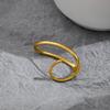 Fashion European And American Personality Irregular Geometric Hollow Out Ring Hip Hop Metal Texture Opening Adjustable Ring