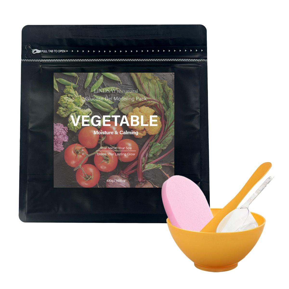 Renatural Hypoallergenic Plant-Based Nutrient Skin Soothing Moisturizing Vegetable Modeling Pack 400g + 3 Pack Tools + Cleansing Sponge Gift