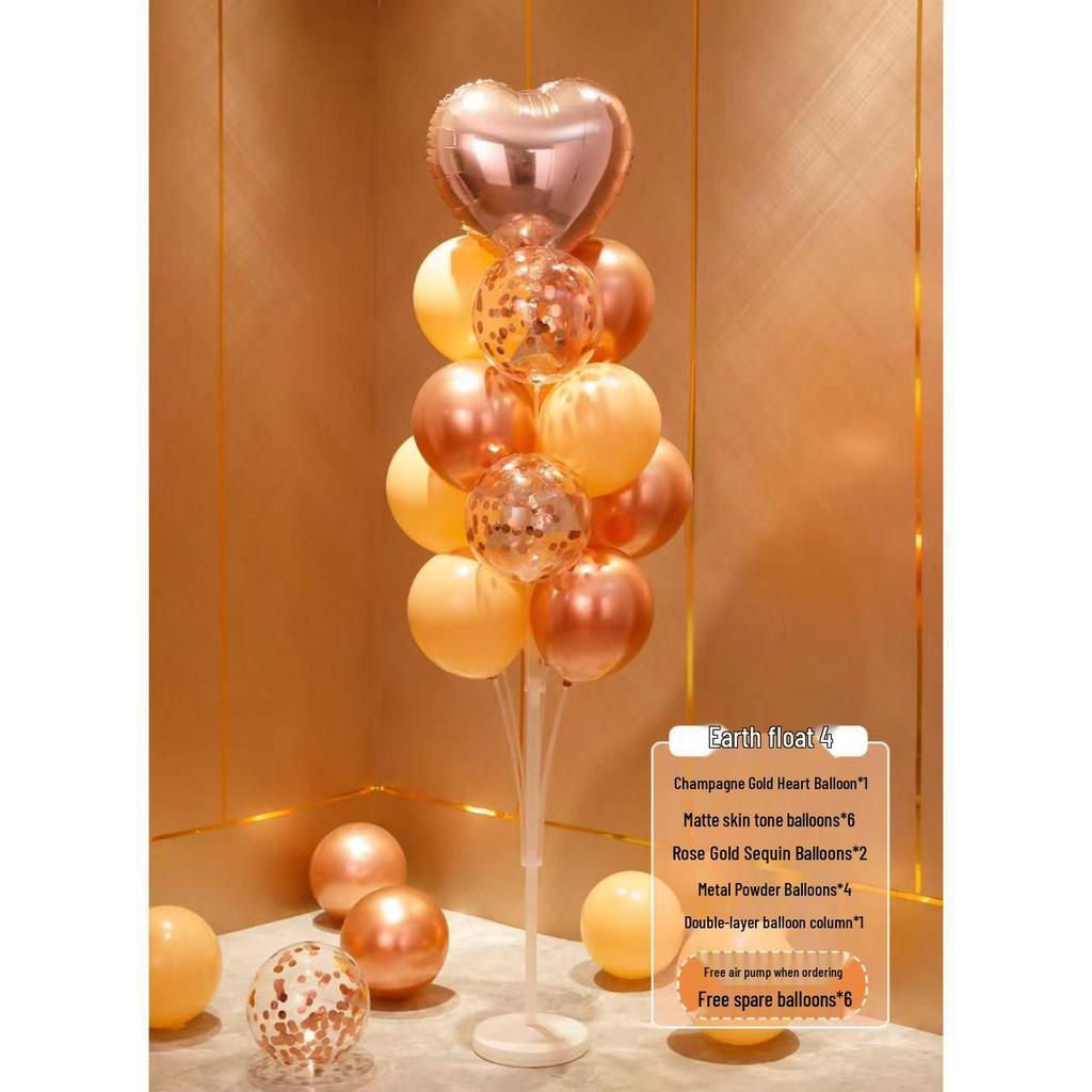Alla hjärtans dag Ballongpelardekoration för fester: Idealisk för bröllop, födelsedagar och evenemang. Perfekt för en romantisk atmosfär.