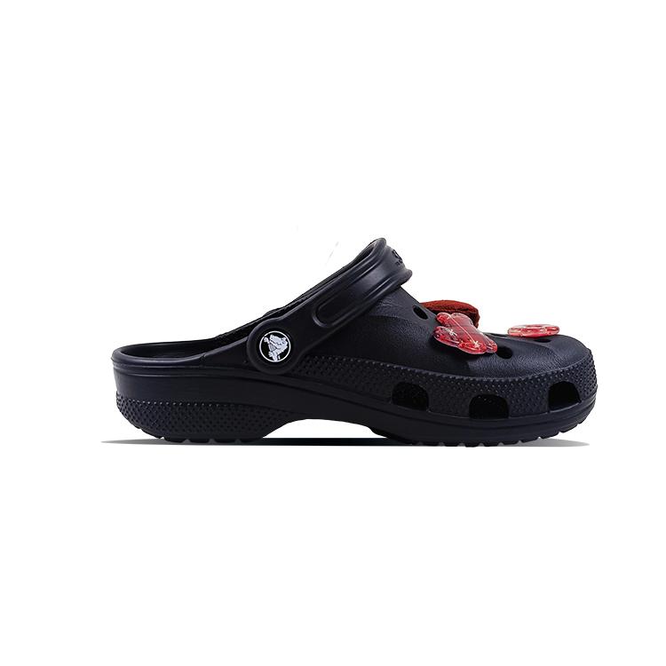 Crocs Classic Clog EVA Beya Beach Hand-painted Sweet and Cute Niche Versatile Campus Style Clogs Unisex Black