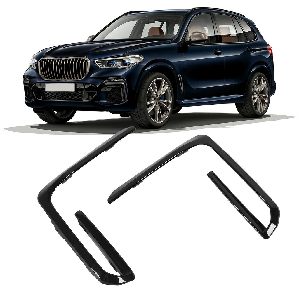 1 Pair Front Bumper Fog Light Grille Trim Cover Molding for X5 G05 M50 Pre‑LCI 2019 To 2023