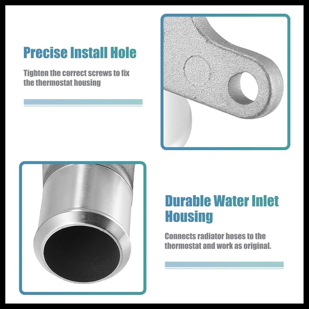 Engine Coolant Thermostat Housing Water Inlet Assembly 15-11057 12600172 15-10412 for Chevy Silverado Suburban Tahoe for Cadillac Escalade for GMC