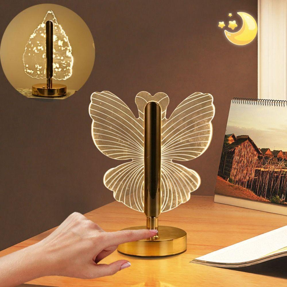 Adjustable LED Table Lamp Transparent Nordic Acrylic Night Light Indoor Lighting