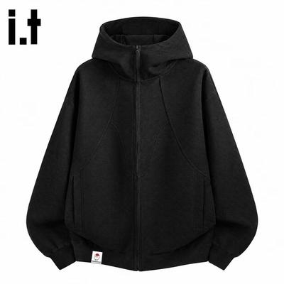 :CHOCOOLATEit Men's Deconstructed Zip-Up Hooded Sweatshirt
