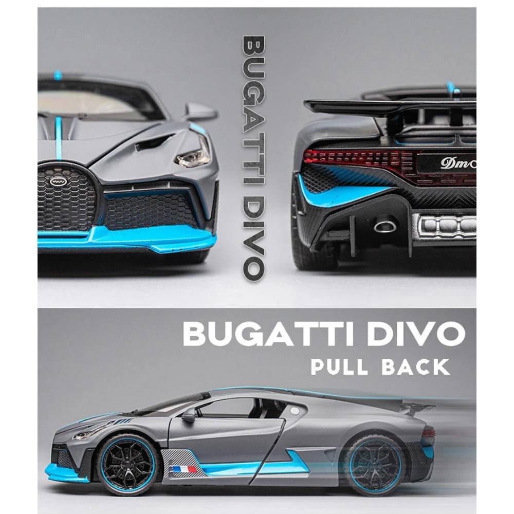 Voiture miniature Bugatti Divo en métal à l'échelle 1/32, modèle réduit de voiture miniature, jouet pour enfants, cadeau de Noël
