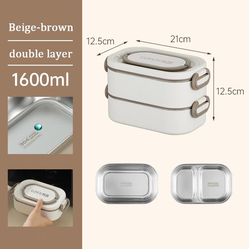 304 Stainless Steel Multi-Layer Lunch Box Portable Insulated Bento Box Student Worker Snack Box Large Capacity Food Storage Box