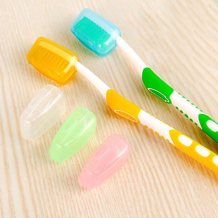 

Travel Toothbrush Head Protector: Portable Cover & Storage Box Pink
