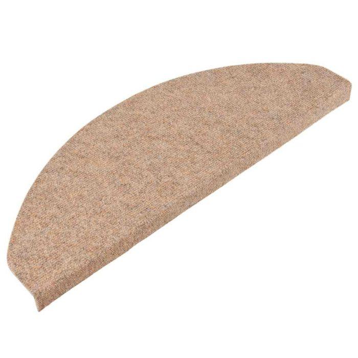 VidaXL Tapis d'escalier auto-adhésifs 30 pcs beige 65x22,5x3,5 cm, bande de roulement, tapis de bande de roulement 3365897